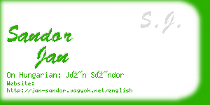 sandor jan business card